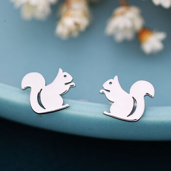 Sterling Silver Squirrel Stud Earrings, 4 of 11