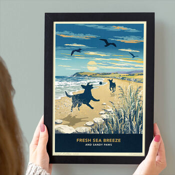 Two Labradors Limited Edition Beach Fun Gift Print, 4 of 11