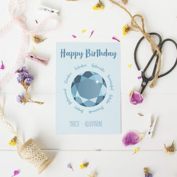 March Birthstone Birthday Card, 2 of 4