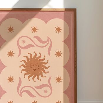 ‘Pastel Sun’, Celestial Soleil Solar Art Print, Bohemian Tarot Zodiac Poster, 2 of 2