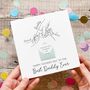 Personalised Best Daddy Father's Day Card, Children's Hands Line Art Design, thumbnail 1 of 8