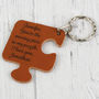 Missing Piece To My Puzzle Leather Keyring, thumbnail 1 of 3