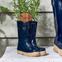 Personalised Blue Welly Boot Planter, thumbnail 1 of 7