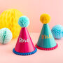Colourful Any Name Party Hat, thumbnail 1 of 7