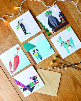 Christmas Mistletoe Llama A6 Recycled Notebook, 6 of 11