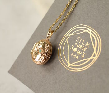 French Oval Vermeil Personalized Locket Necklace, 5 of 8