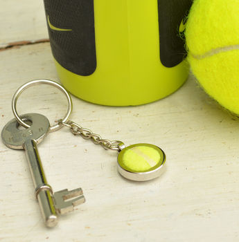 Genuine Tennis Ball Silver Keyring, 4 of 4