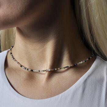Dainty Crystal Gemstone Choker Necklace, 2 of 7