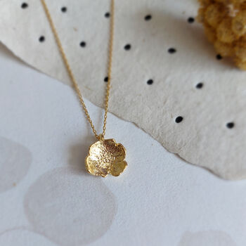 Small Daisy Pressed Flower Necklace Gold Plated, 4 of 9