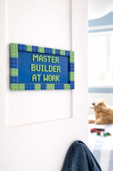 Lego Compatible Master Builder Door Sign, 5 of 5