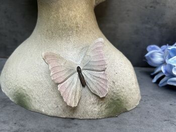 26cm Grey Green Ladies Head Plant Pot With Pink Flowers, 9 of 12