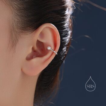 Piercing Free Sterling Silver Pearl Ear Cuff, 5 of 9