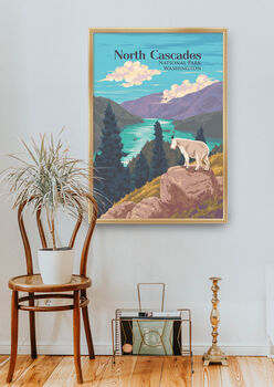 North Cascades National Park USA Travel Poster Print, 5 of 8