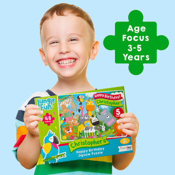 Personalised Jungle Fun Birthday Jigsaw Puzzle, 6 of 10