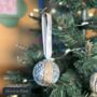 Handmade Fabric Christmas Baubles 6cm, Ribbon Loop, thumbnail 9 of 12