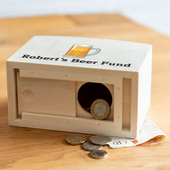 Personalised Beer Fund Money Box, 2 of 2