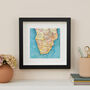 Personalised Southern Africa Map Print Wall Art, thumbnail 1 of 5