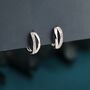 Double Hoop Earrings In Sterling Silver, thumbnail 4 of 12