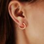 Evoke Gold Plated Crystal Enamel Crescent Stud Earrings, thumbnail 1 of 6