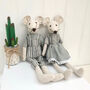 Personalised Soft Toy Linen Mouse, thumbnail 4 of 7