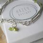 Peridot And Silver Double Stranded Bracelet, thumbnail 3 of 6