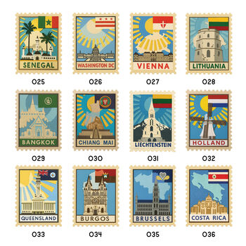 Personalised Travel Destination Papercut Stamp Print, 5 of 9