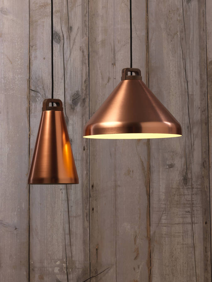 Handle Pendant Lamp, Wide, Copper By Authentics | notonthehighstreet.com