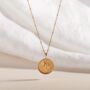 Inspire Gold Vermeil Plated Shorthand Coin Necklace, thumbnail 1 of 8