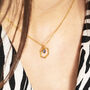 Gold Plated Hexagon Birthstone Charm Necklace, thumbnail 1 of 11