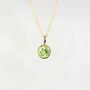 Peridot August Birthstone Gold Solitaire Pendant, thumbnail 1 of 8
