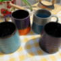 Set Of Four Reactive Glaze Brûlée Mugs In Assorted Alternative Glazes, thumbnail 7 of 11