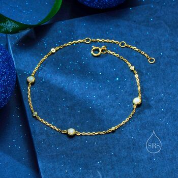 Delicate Opal Bracelet In Sterling Silver, 2 of 11