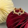 Garnet Pear Drop Gemstone 18k Gold Plated Stacking Ring, thumbnail 1 of 5