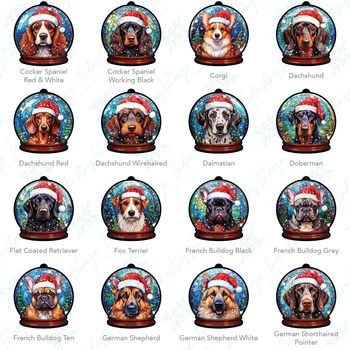 Dog Snow Globe Tree Decoration, 3 of 8