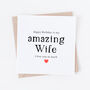 Amazing Wife Romantic Birthday Card, thumbnail 1 of 2