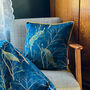 Luxury Super Soft Velvet Cushion Peacock Blue With Optional Piping, thumbnail 3 of 8