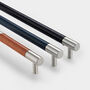 Brass Silver Bar Handles With Veg Tanned Leather, thumbnail 4 of 12