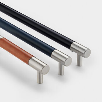 Brass Silver Bar Handles With Veg Tanned Leather, 4 of 12