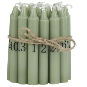 Slim Tapered Green One 24 Advent Candles, 2 of 3