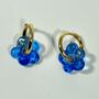 Pale Blue Murano Glass Flower Hoop Earrings, thumbnail 1 of 2