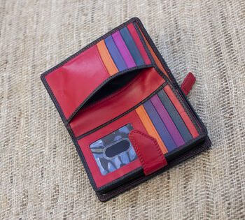 Personalised Black And Red Womans Soft Leather Purse Wallet, 9 of 11