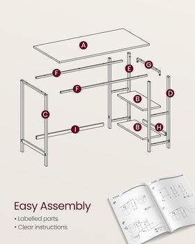 Computer Desk With Shelves Left Or Right Steel Frame, 8 of 9
