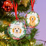 Personalised Holly Wreath Dog Christmas Decoration Bauble, thumbnail 11 of 11