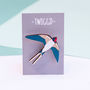 Wooden Swallow Brooch, thumbnail 1 of 7