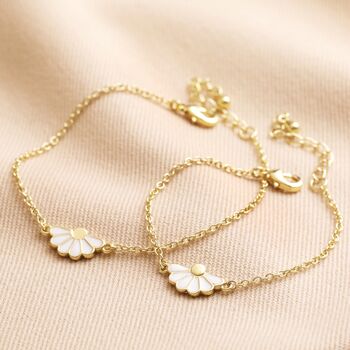 Mother And Child Set Of Gold Plated Flower Bracelets, 3 of 9