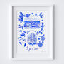 Scenes Of Spain Blue Tile Inspired Travel Print, thumbnail 11 of 11