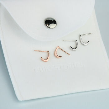 Sterling Silver Huggie Cuff Stud Earrings, 5 of 6