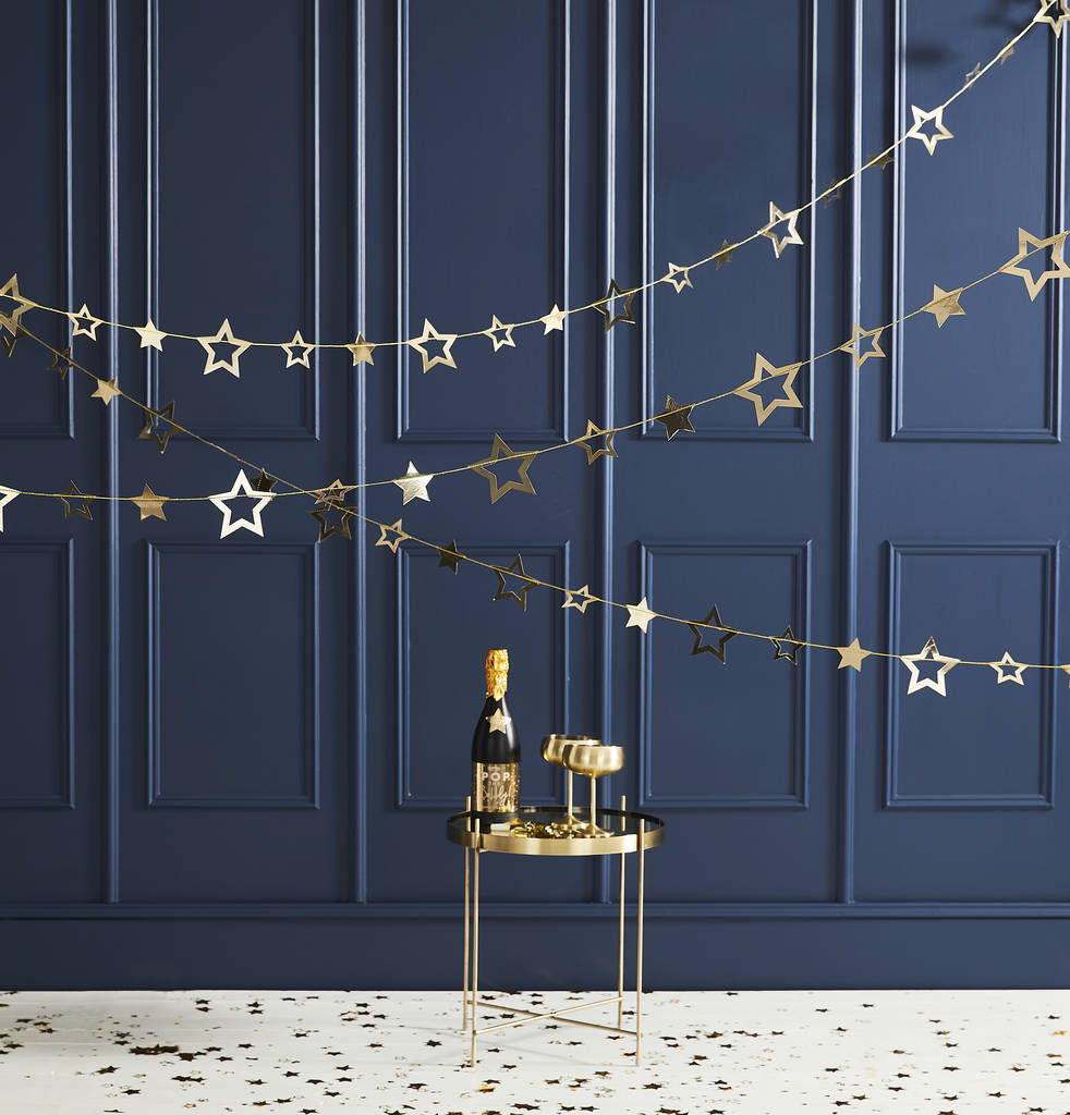 Gold Foiled Star Garland Hanging Decoration, 1 of 3