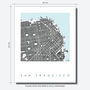 San Francisco Map Art Print Limited Edition, thumbnail 4 of 5