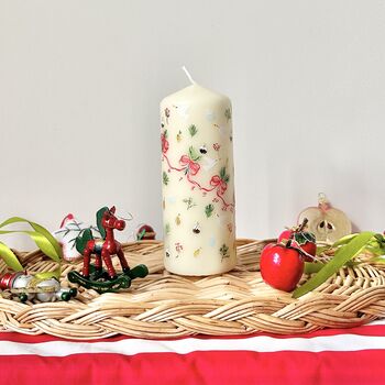 Hand Painted Christmas Countdown Pillar Candle, 2 of 3